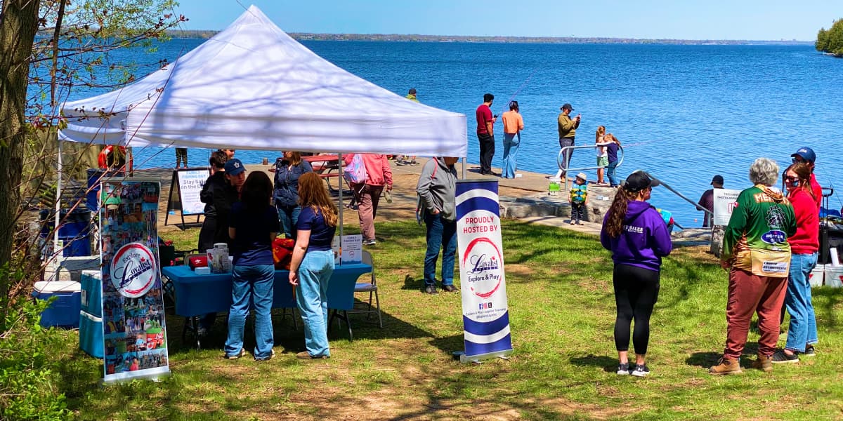A community gathering beside Lake Ontario on Amherst Island